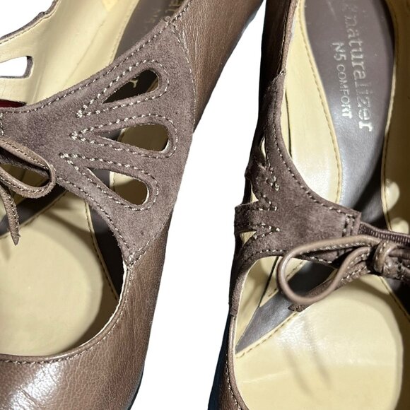 Naturalizer Collina Pavement Women's Leather Heels Size 8M Brown - Picture 5 of 6